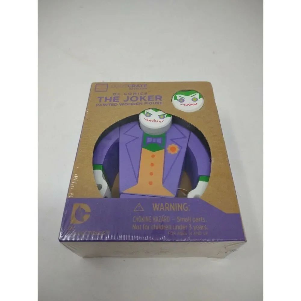 The Joker Loot Crate Exclusive Painted Wooden Figure New in Box Sealed